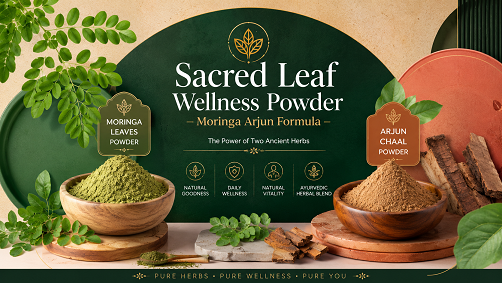 Sacred Leaf Wellness Powder – Moringa Arjun Formula